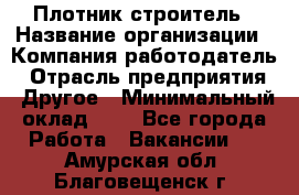 Плотник-строитель › Название организации ­ Компания-работодатель › Отрасль предприятия ­ Другое › Минимальный оклад ­ 1 - Все города Работа » Вакансии   . Амурская обл.,Благовещенск г.